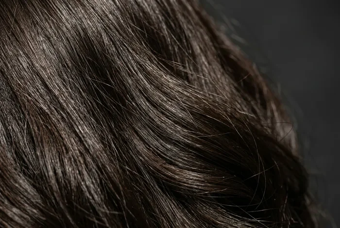 Réaliser une permanente sur cheveux epais en 2026 Gros plan macro sur la texture saine de cheveux épais