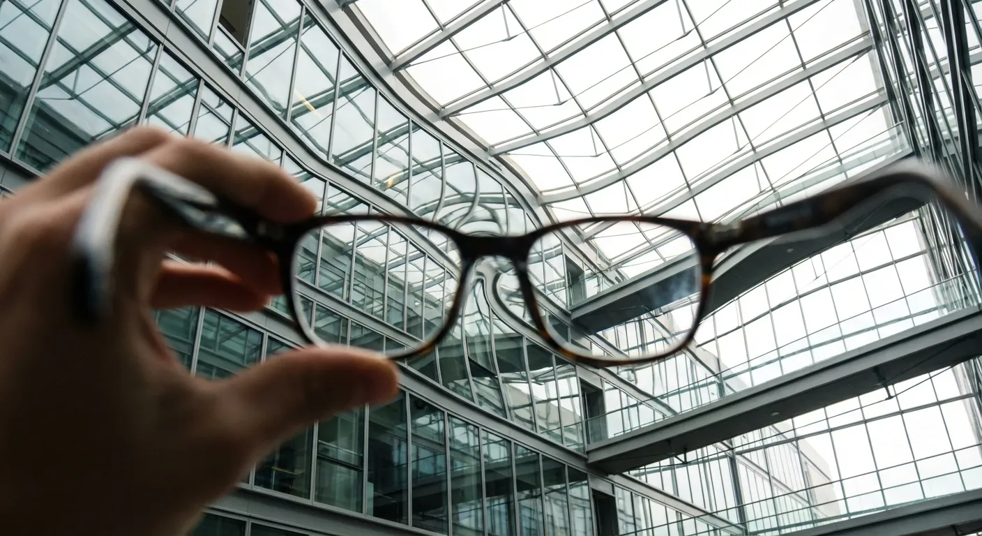 Illustration de la métamorphopsie montrant des lignes droites qui s'ondulent