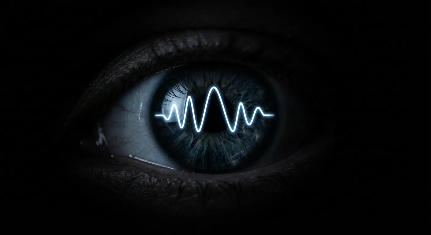 Miniature minimaliste d'un œil avec un reflet de vague lumineuse