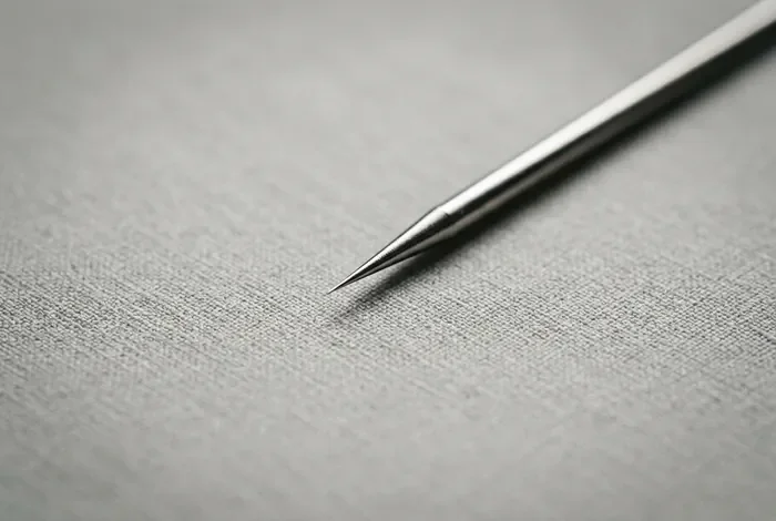 Cicatrices après une épilation par électrolyse : causes et soins Gros plan minimaliste sur une aiguille fine utilisée pour l'épilation par électrolyse