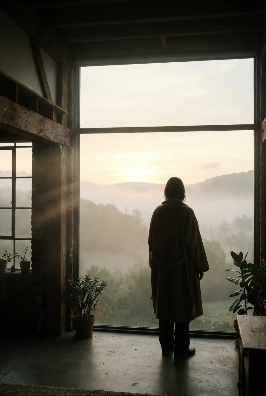 Silhouette contemplative symbolisant le sevrage et la guérison