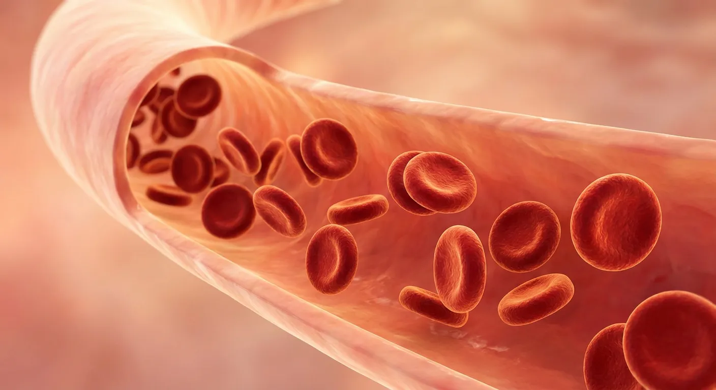Illustration scientifique du flux sanguin régulé et de l'action du médicament dans les artères