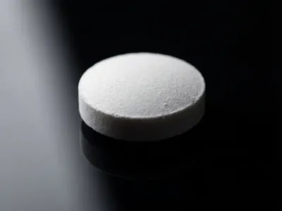 Gros plan minimaliste d'un comprimé de Neo-mercazole 5 mg