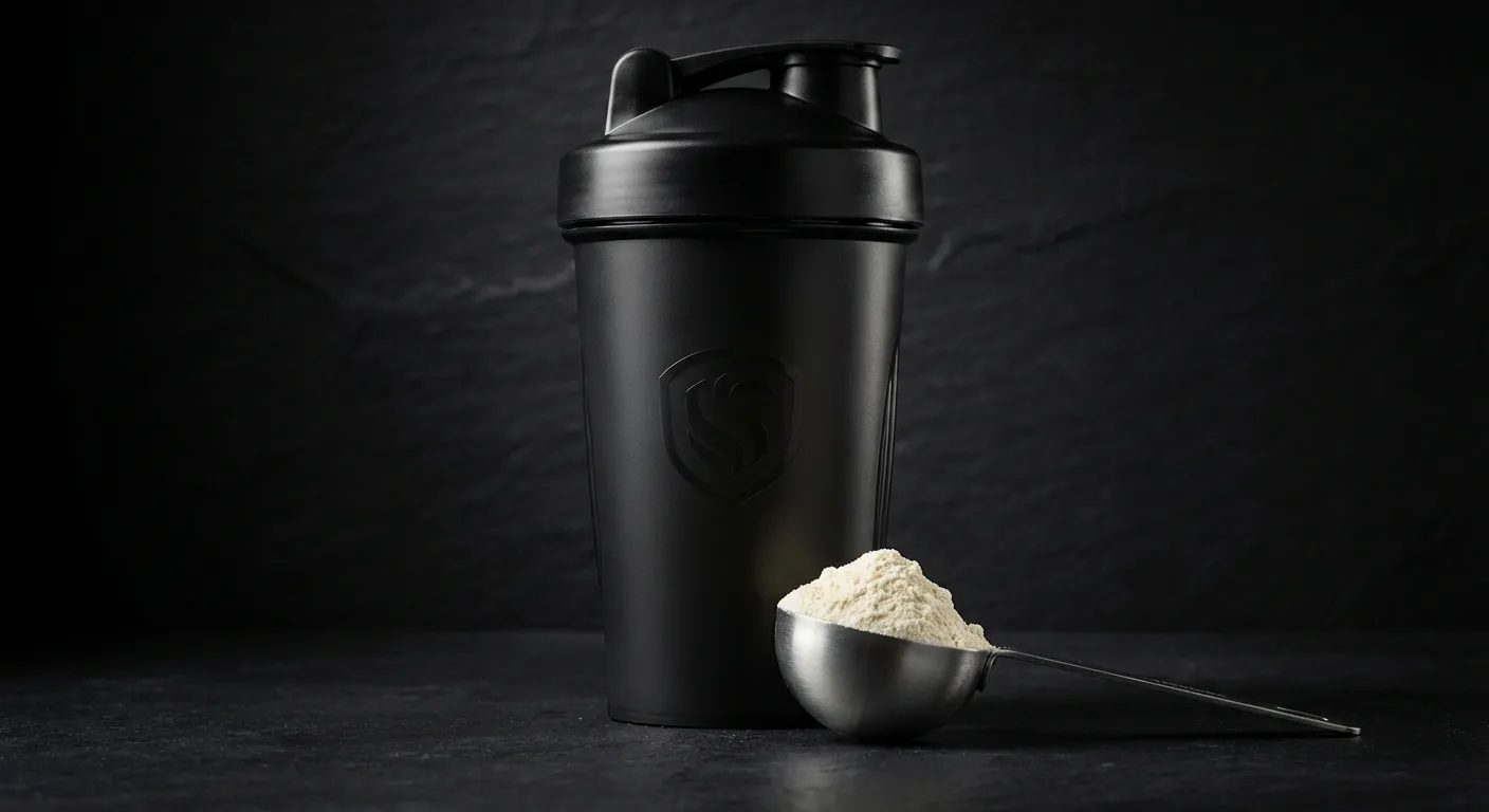 Miniature minimaliste d'un shaker de nutrition sportive et bien-être