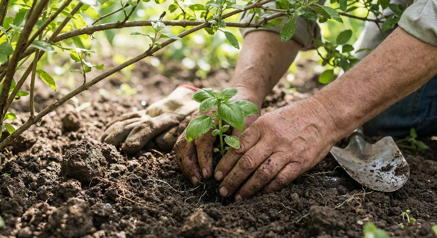 Mains pratiquant le jardinage avec précision malgré un poignet bloqué.