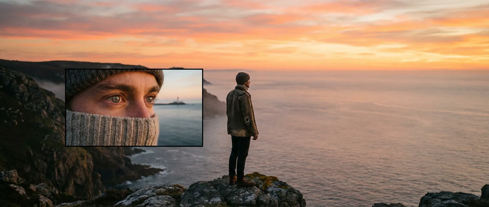 Une personne contemplant un paysage net et lumineux illustrant le confort des lentilles sclérales.