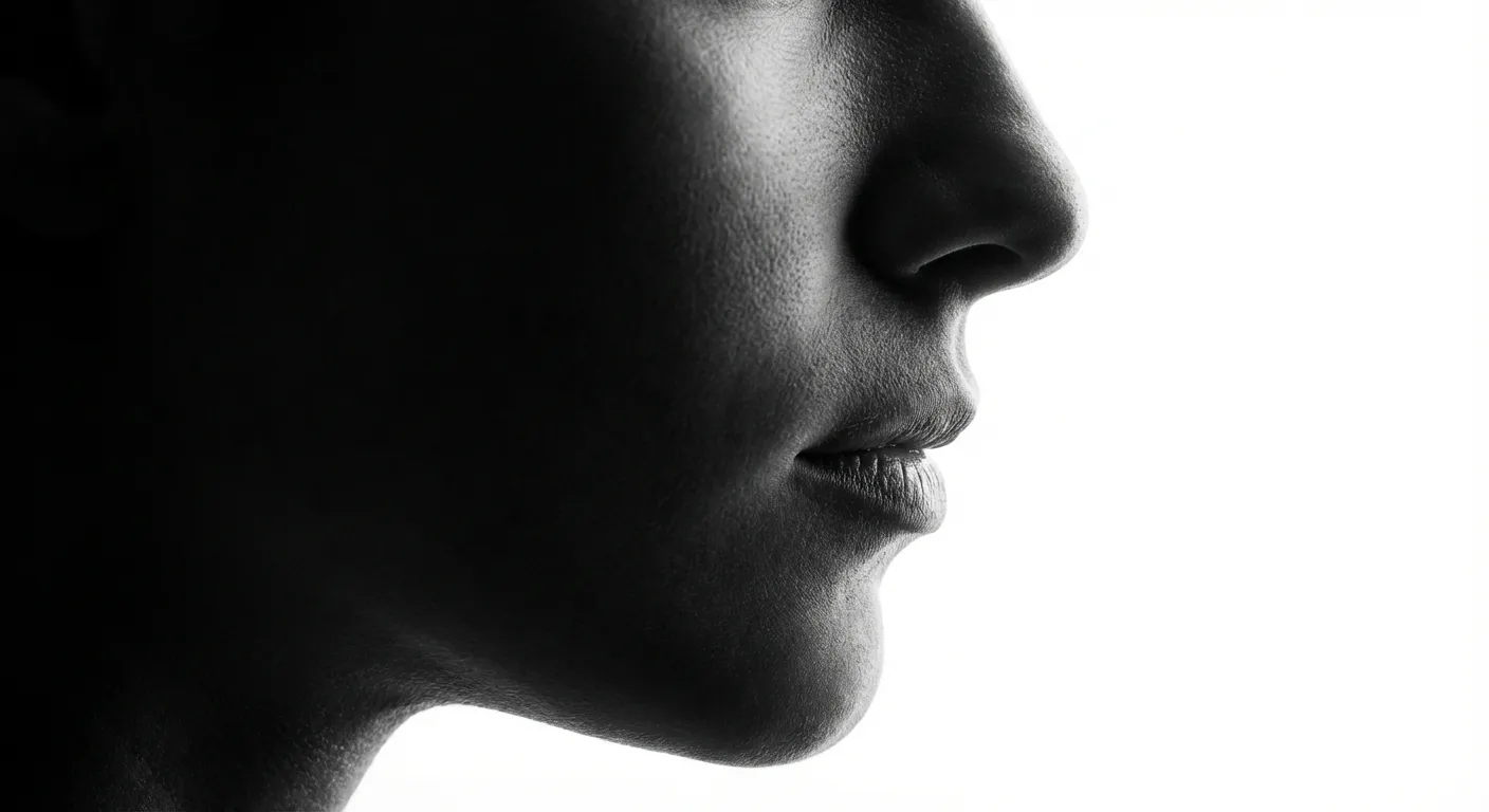 Gros plan artistique d'un profil de nez pour illustrer une septoplastie